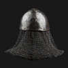 Hoch bedeutende mittelalterliche Hirnhaube und Brnne