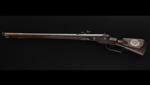 Wheellock rifle, German, 1670