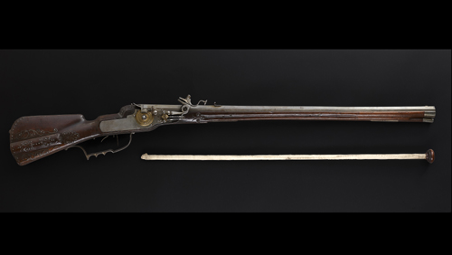 Wheellock rifle, German, 1670